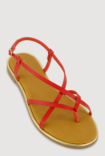 Red strap sandals