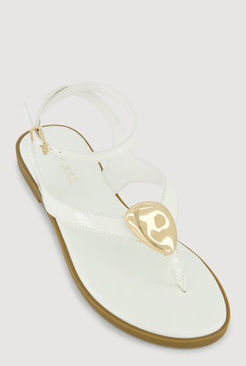 Gold anklet white sandal
