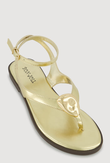 Gold Strap Slippers