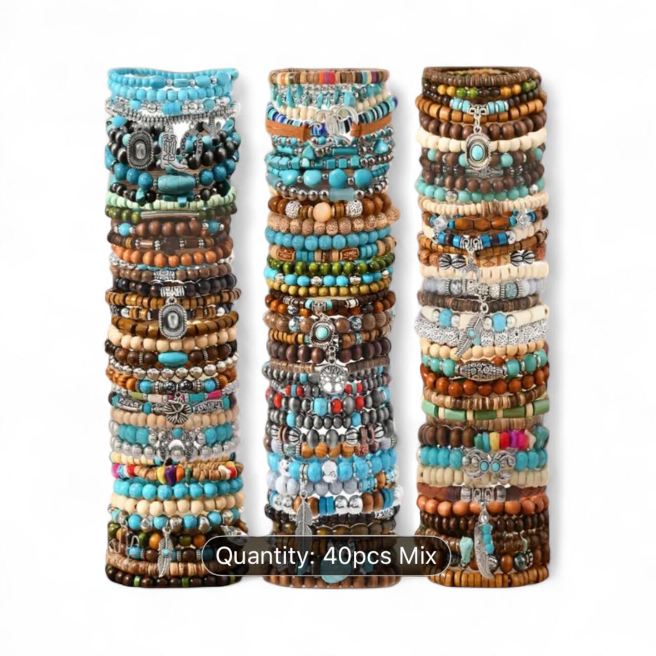 Colorful beaded bracelets - Set of 5