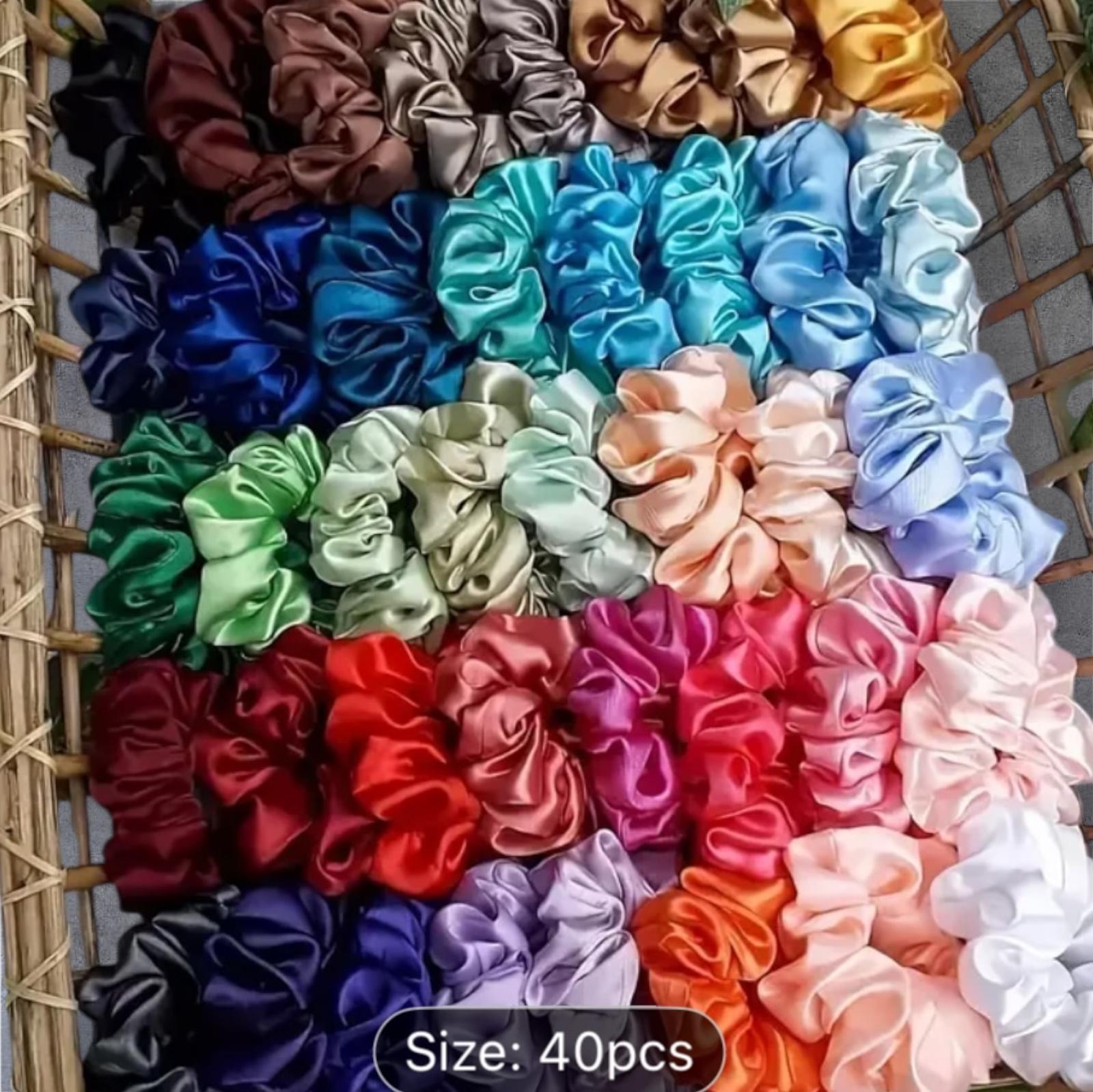 Assorted colorful scrunchies - set of 5