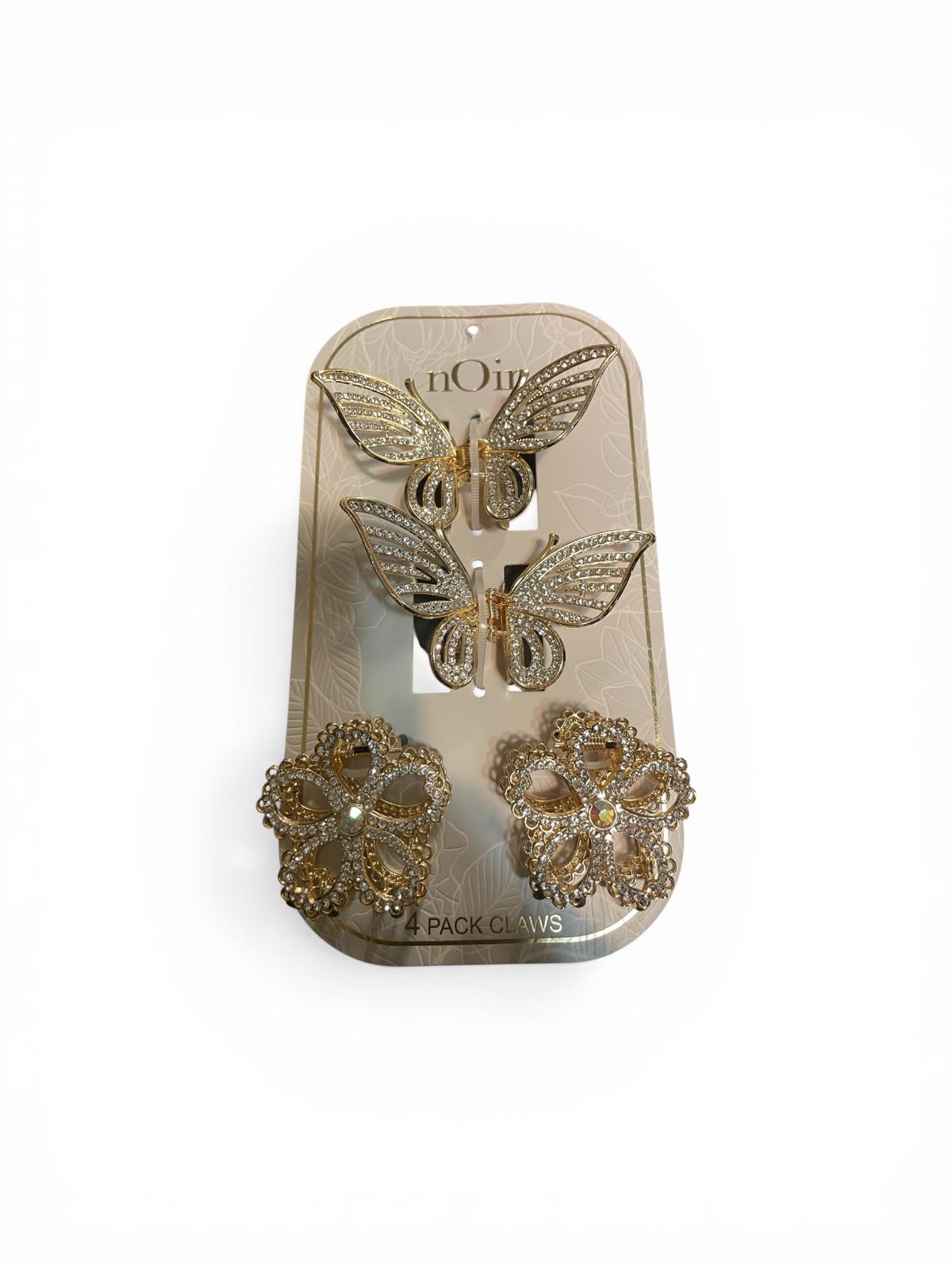 Butterfly-shaped, flower claw clips