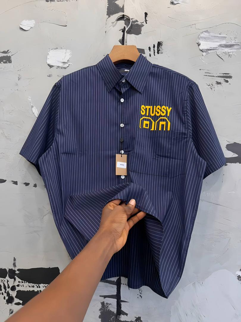 Stussy 80 Pinstripe Shirt - Navy detail