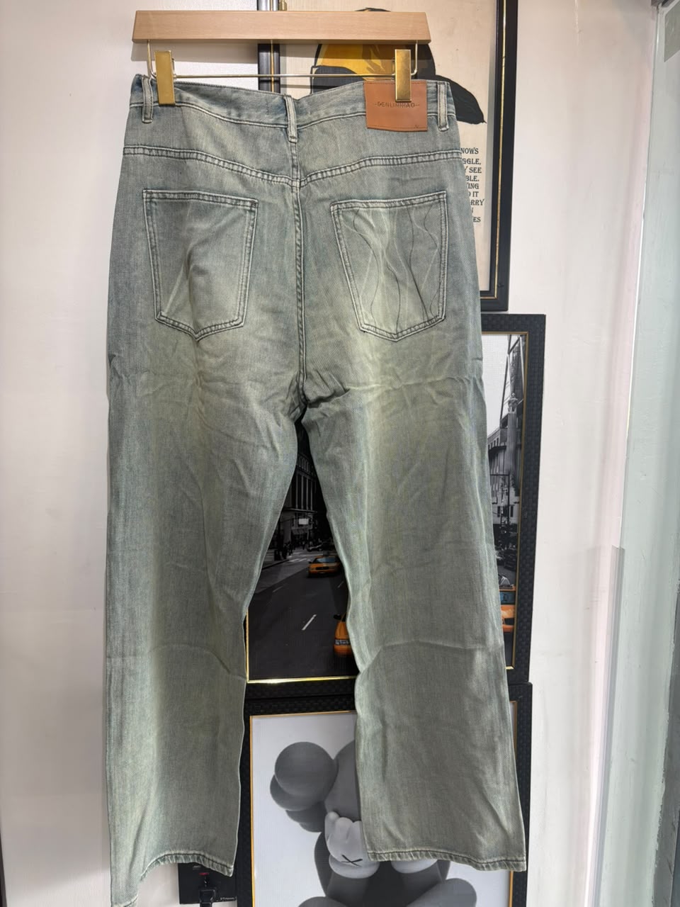 Okesimo Washed Straight Leg Jeans - Back