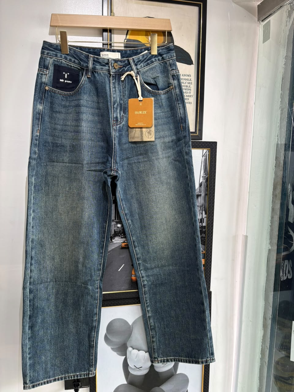 Vintage Wash Wide-Leg Jeans