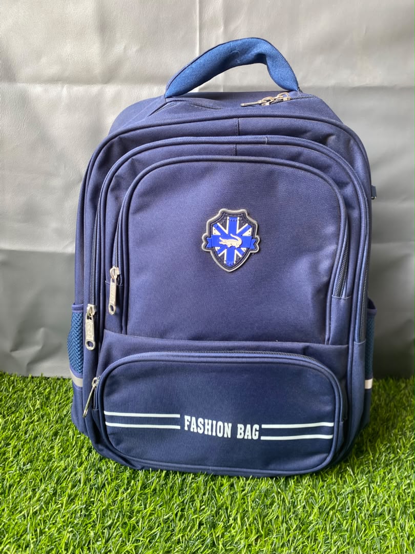 Navy blue fabric backpack