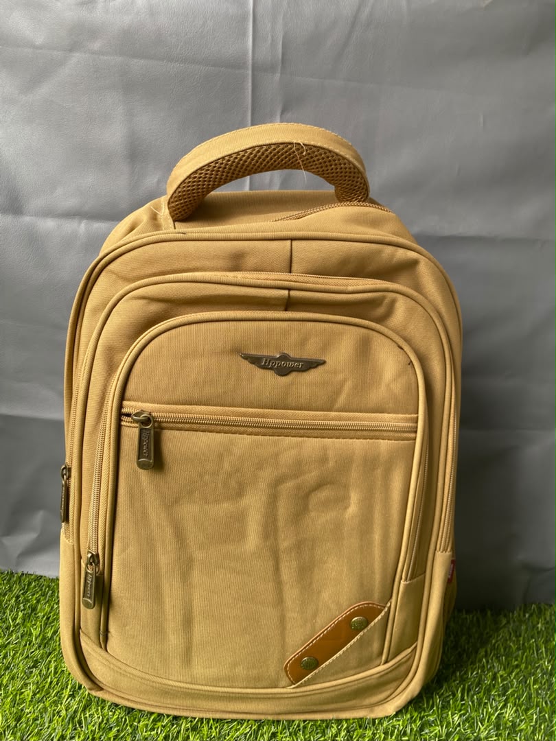 Tan canvas backpack