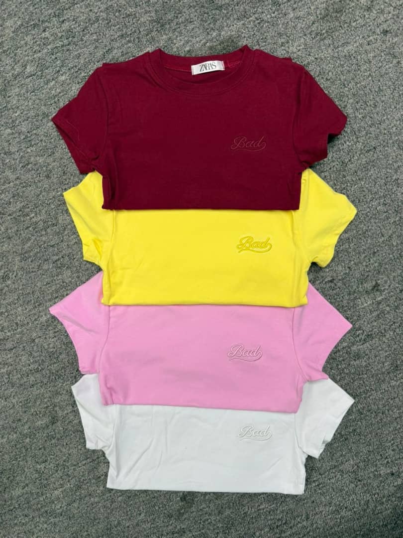 Baci Embroidered Crop Tee - All colours