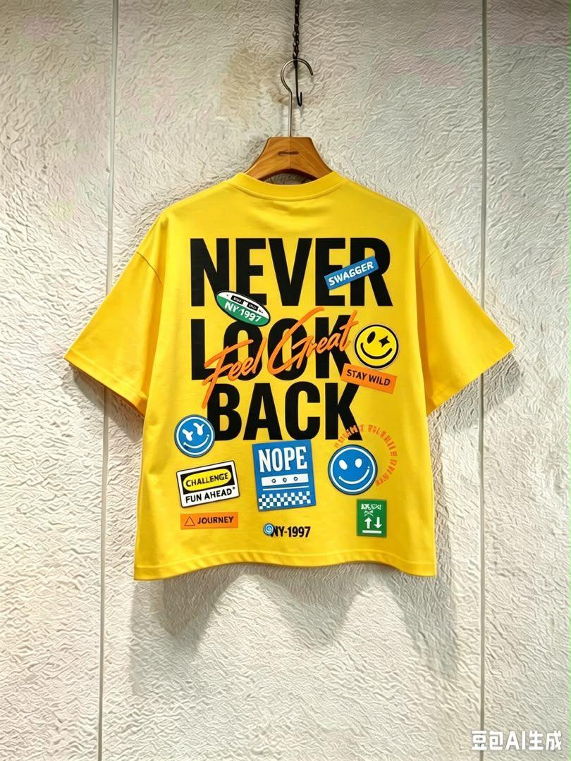 Never Look Back Graphic Tee - Yellow