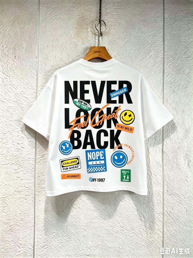 Never Look Back Graphic Tee - White