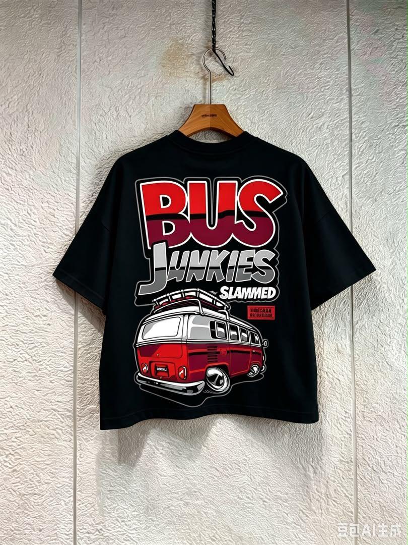 Bus Junkies Slammed Graphic Tee - Black