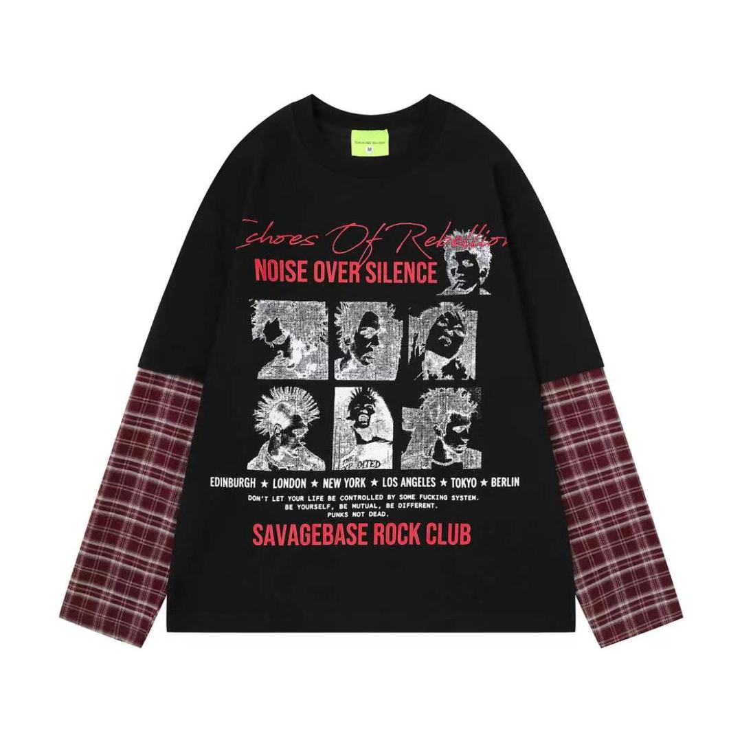 Savagebase Rock Club Echoes of Rebellion tee - black product shot