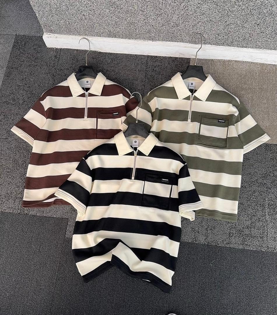 Striped Half-Zip Polo - All Colors