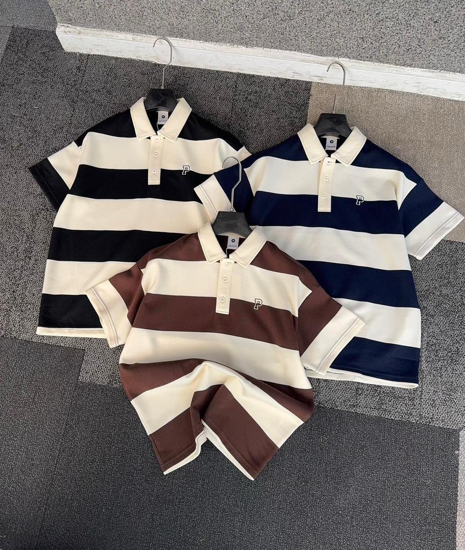 Striped Button Polo - All Colors