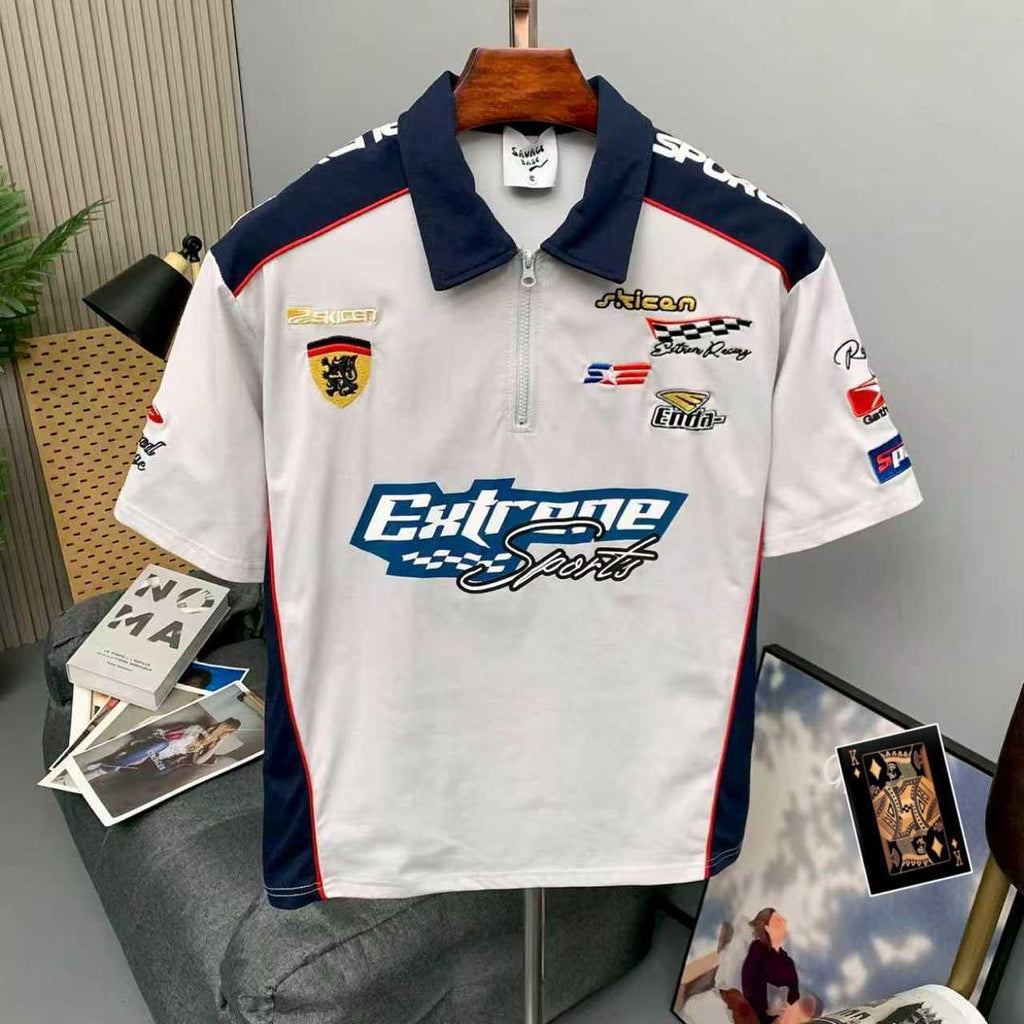 Extreme Sports Racing Zip Polo - White