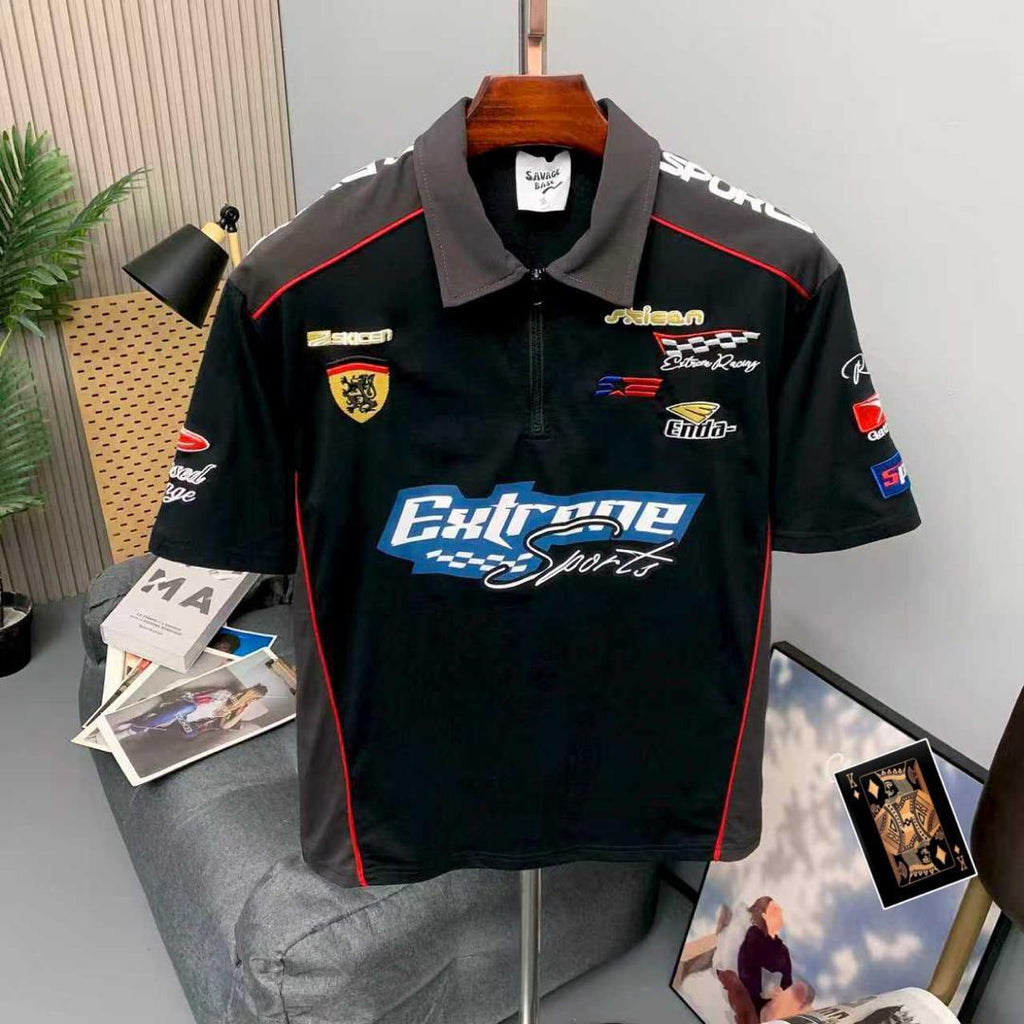 Extreme Sports Racing Zip Polo - Black