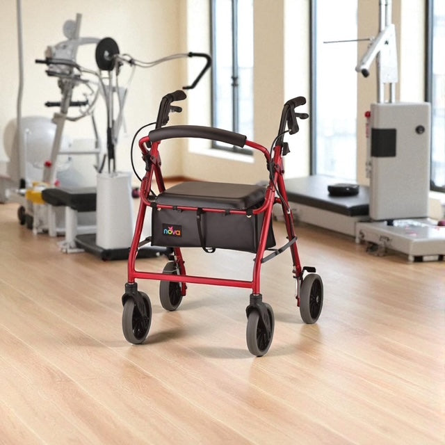 Nova Medical Four Wheel Rollator with Fold Up Removable Back Support (Gently Used)