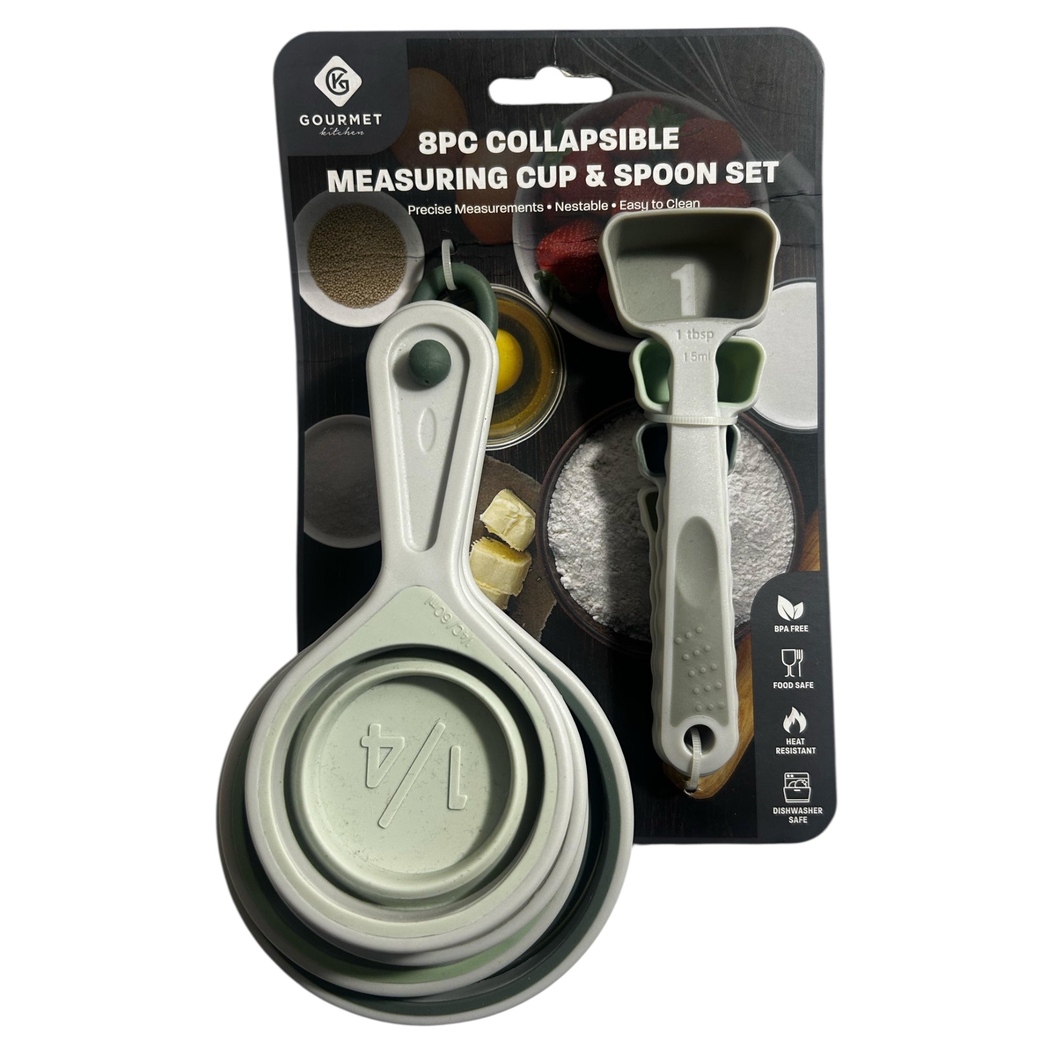 8-piece collapsible measuring cup and spoon set