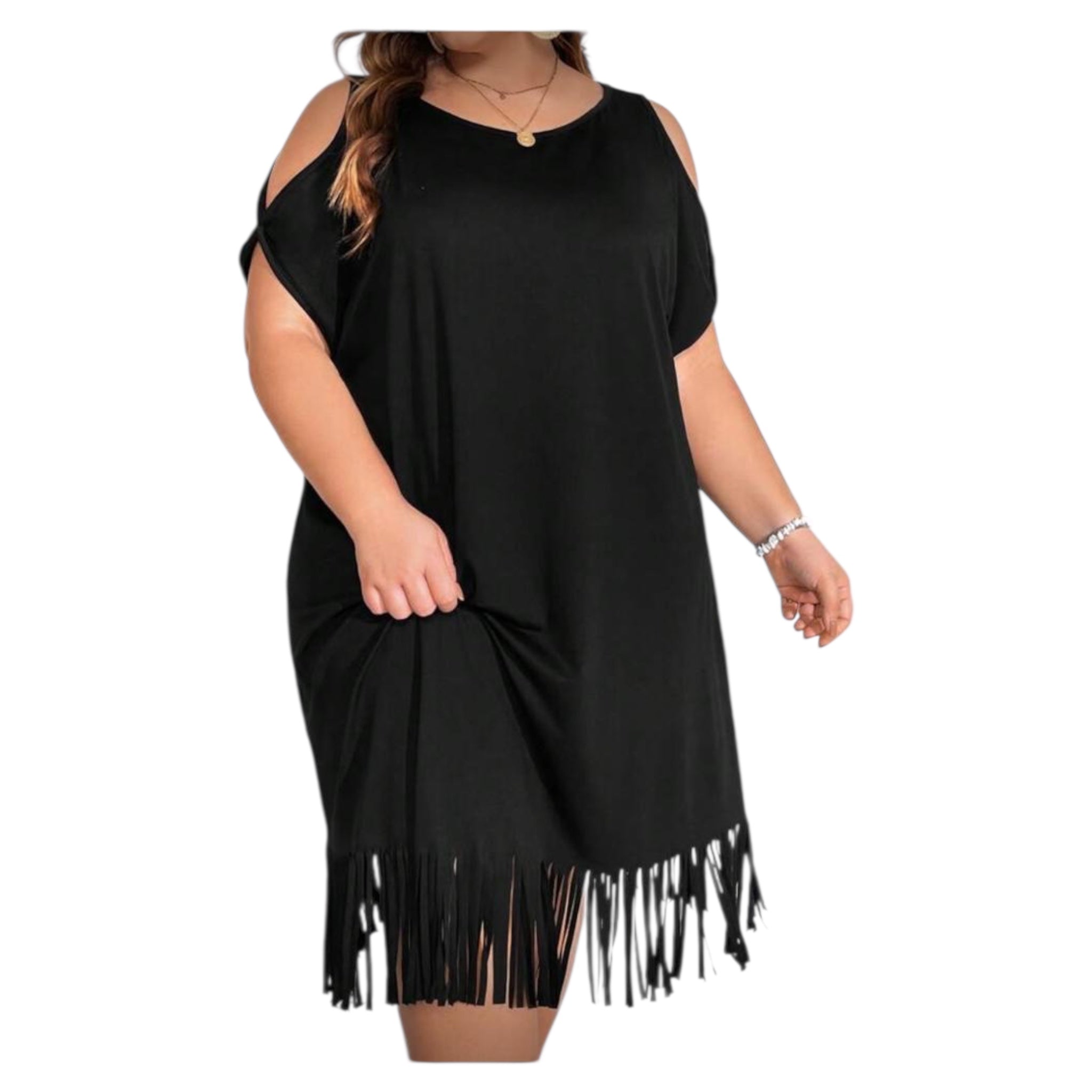 Black fringe dress