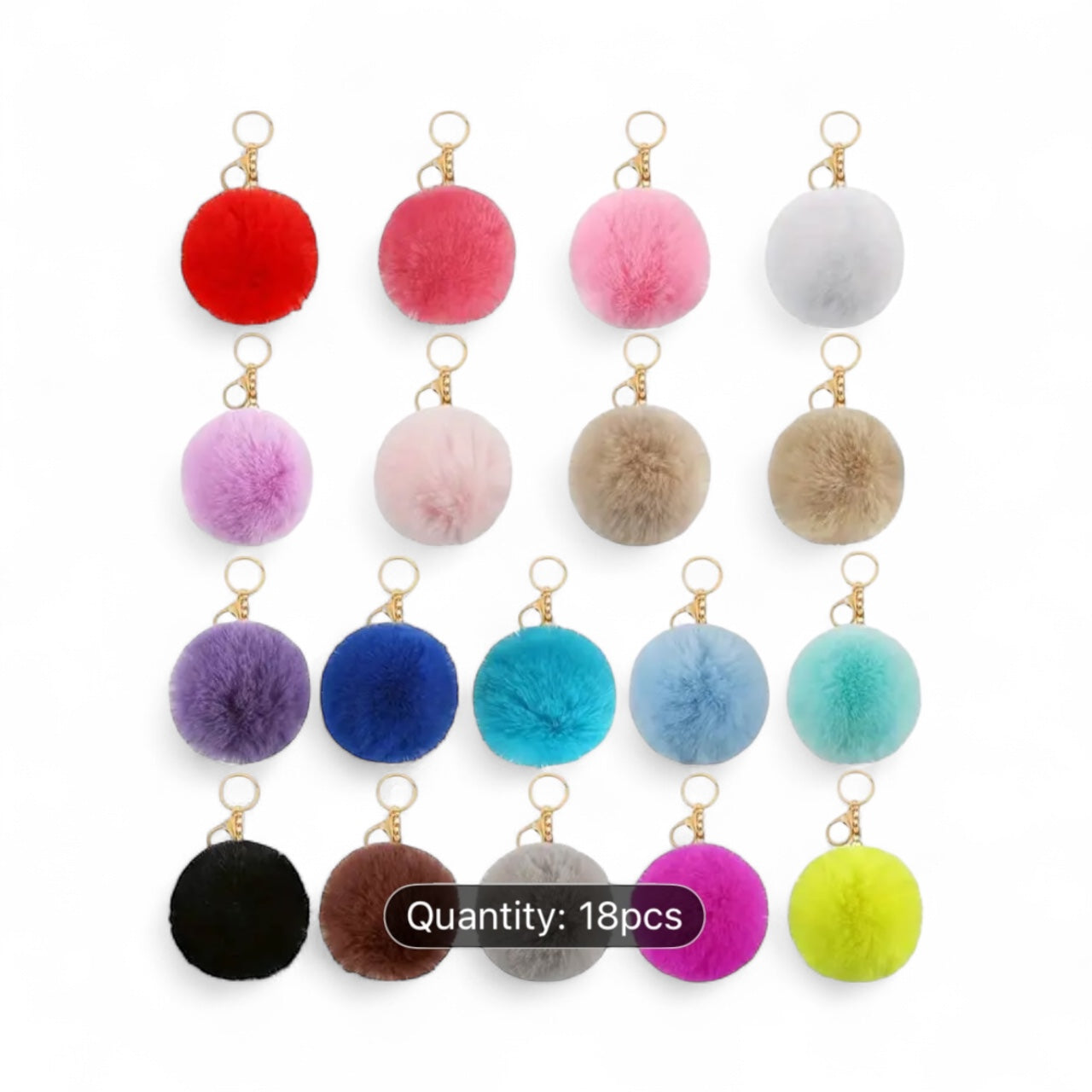 Colorful pom-pom keychains