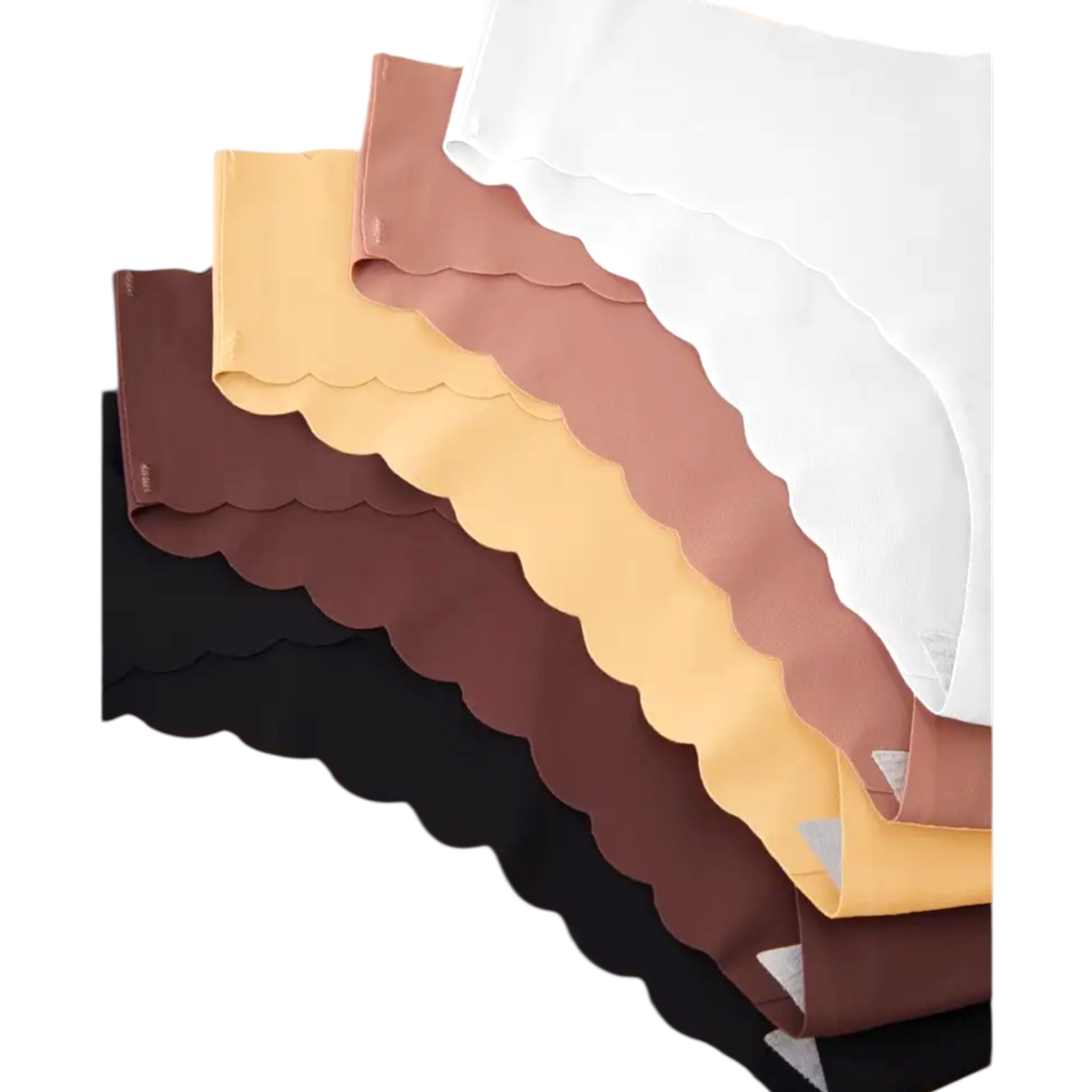 10pcs Women's Seamless Scalloped Bra and Panty Set, Sexy, Comfortable, Removable Pads, Set, Strapless Bra Set, Comfortable Fit