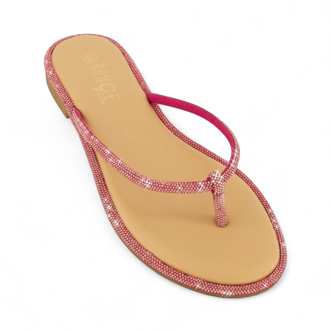 Pink sandal with rhinestones