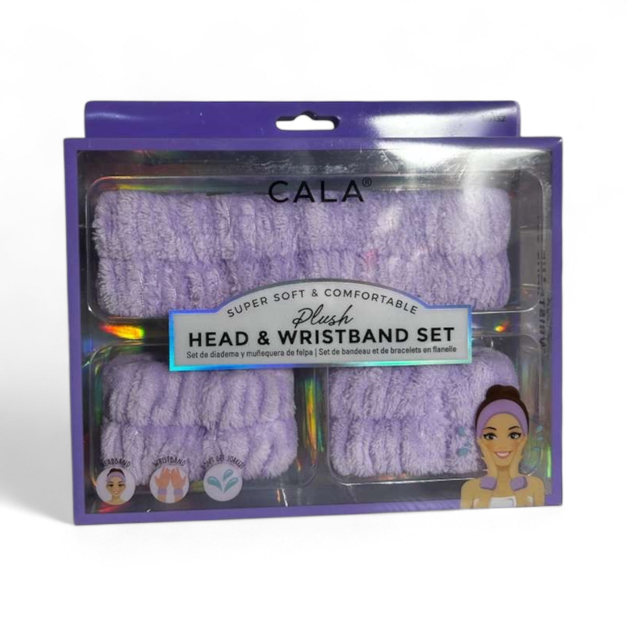 Head and wristbands set, pink bow and purple