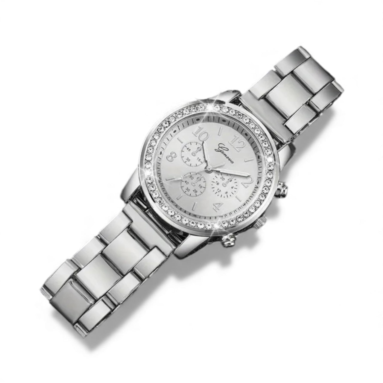 Silver, gold watch with gemstone accents.Wholesale Min Qtg (12pieces)