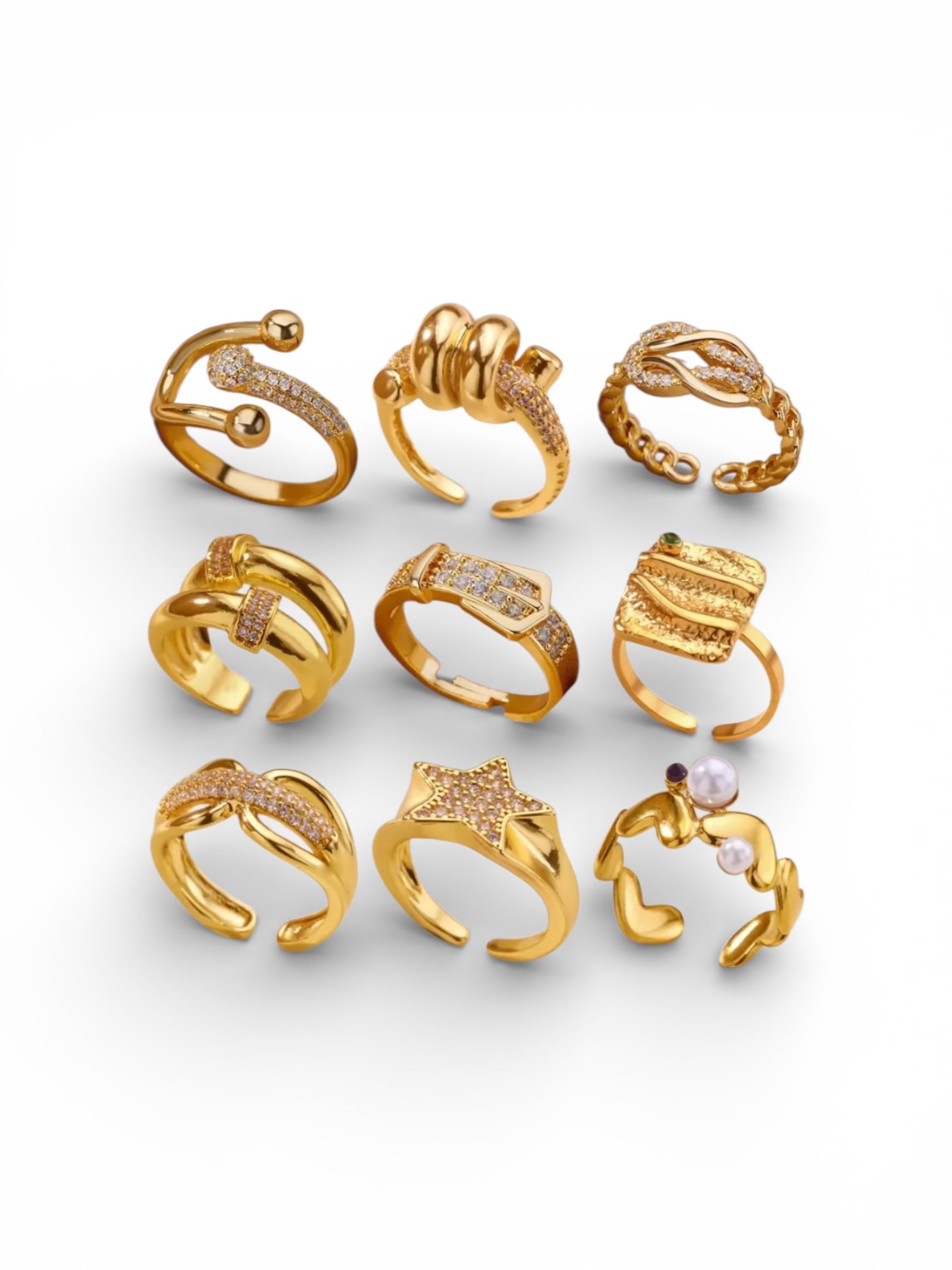Assortment of gold rings