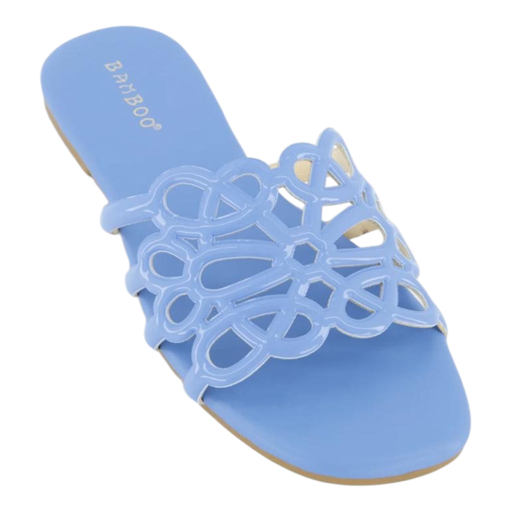 Red sandal with cut-out design