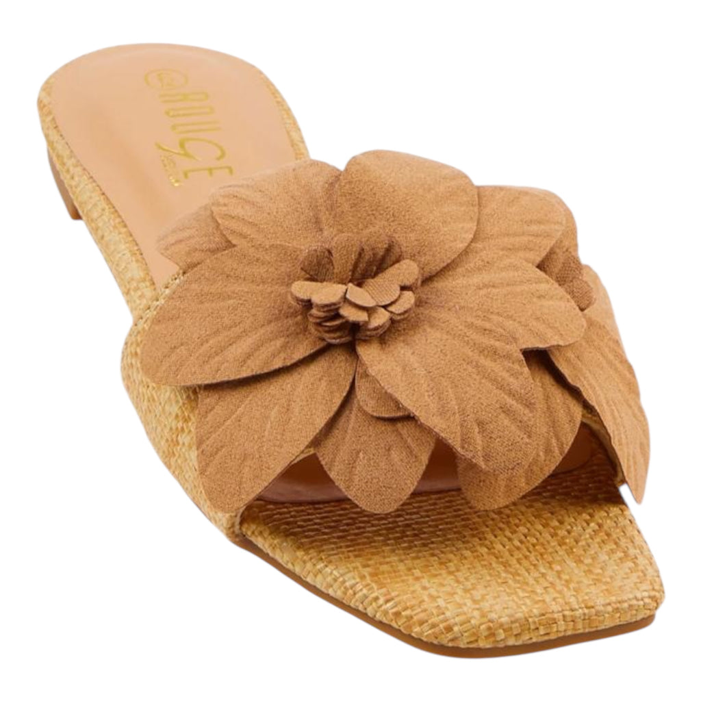 Assorted Colors slippers with a large flower