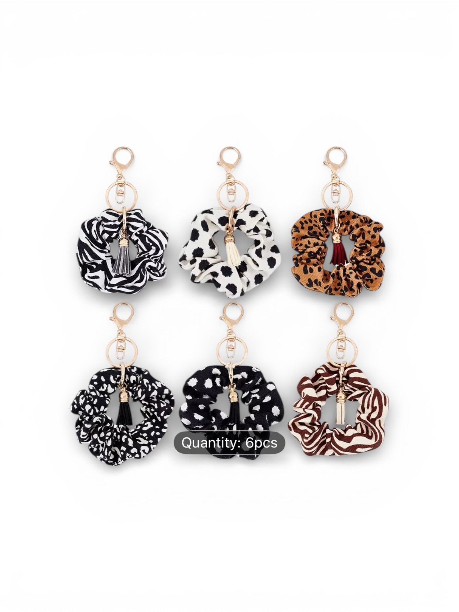 Animal print wristlet keychain
