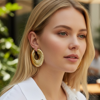 Bebe Gold hoop earrings set