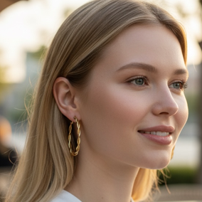 Bebe Gold hoop earrings set