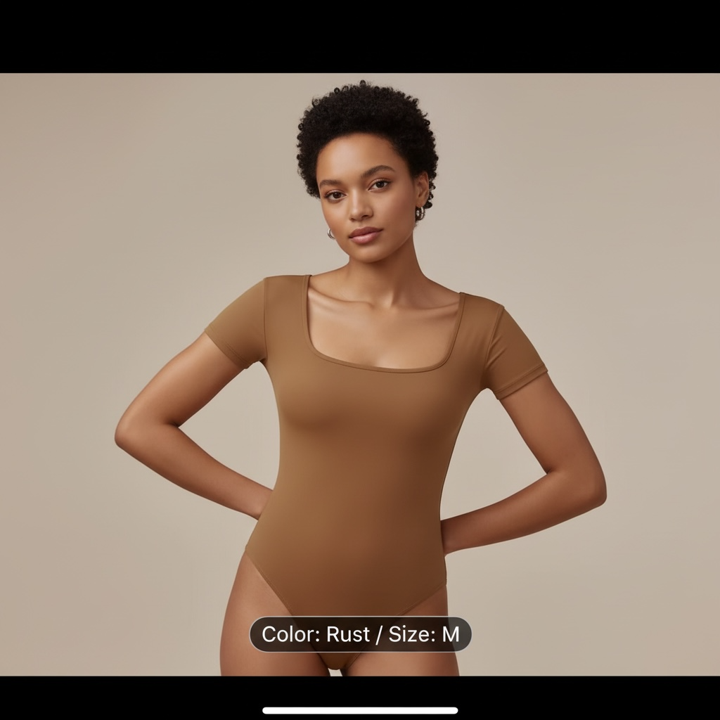 Brown short-sleeve bodysuit