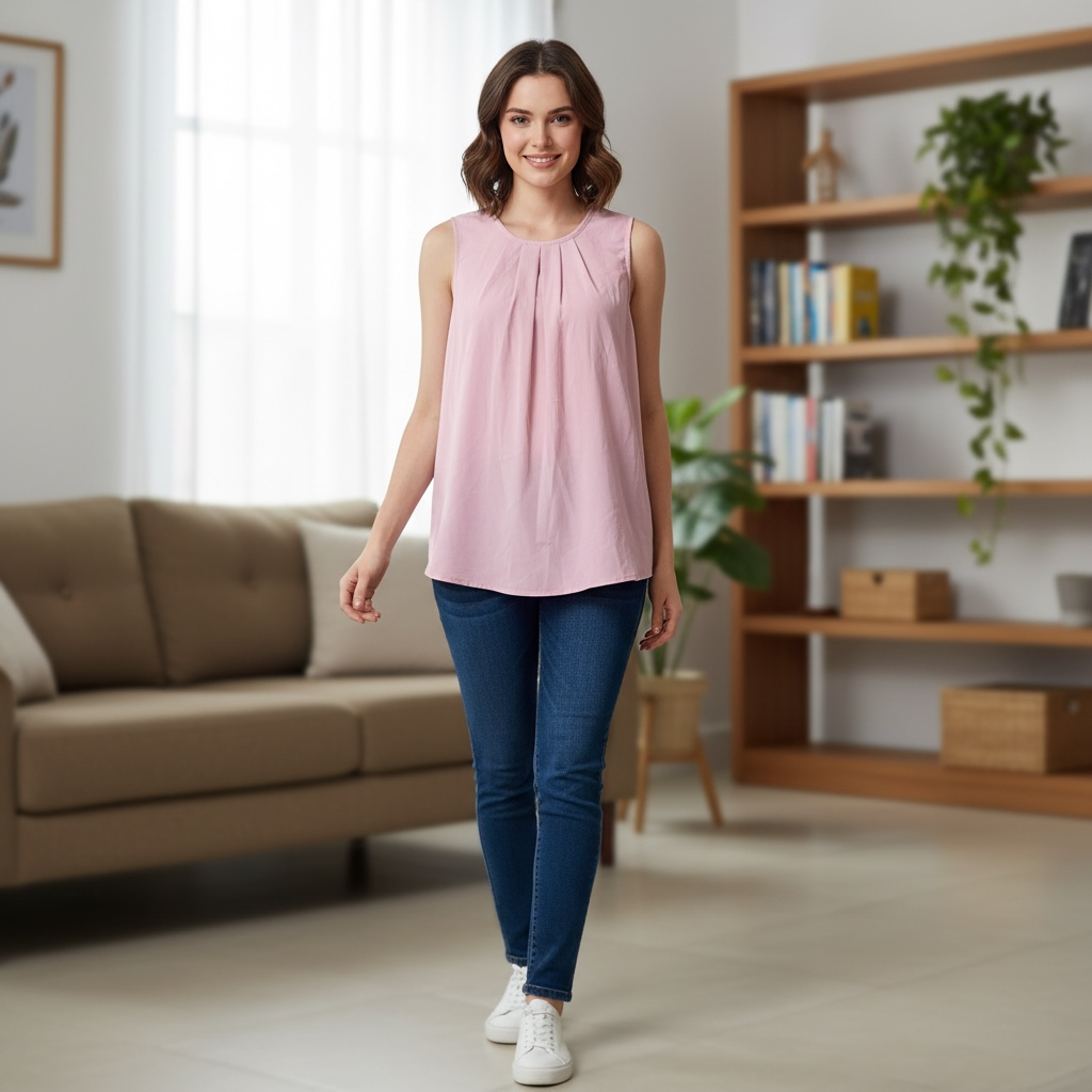 Pink Sleeveless Top