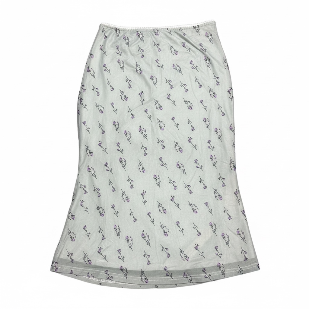 Light Blue Floral Skirt