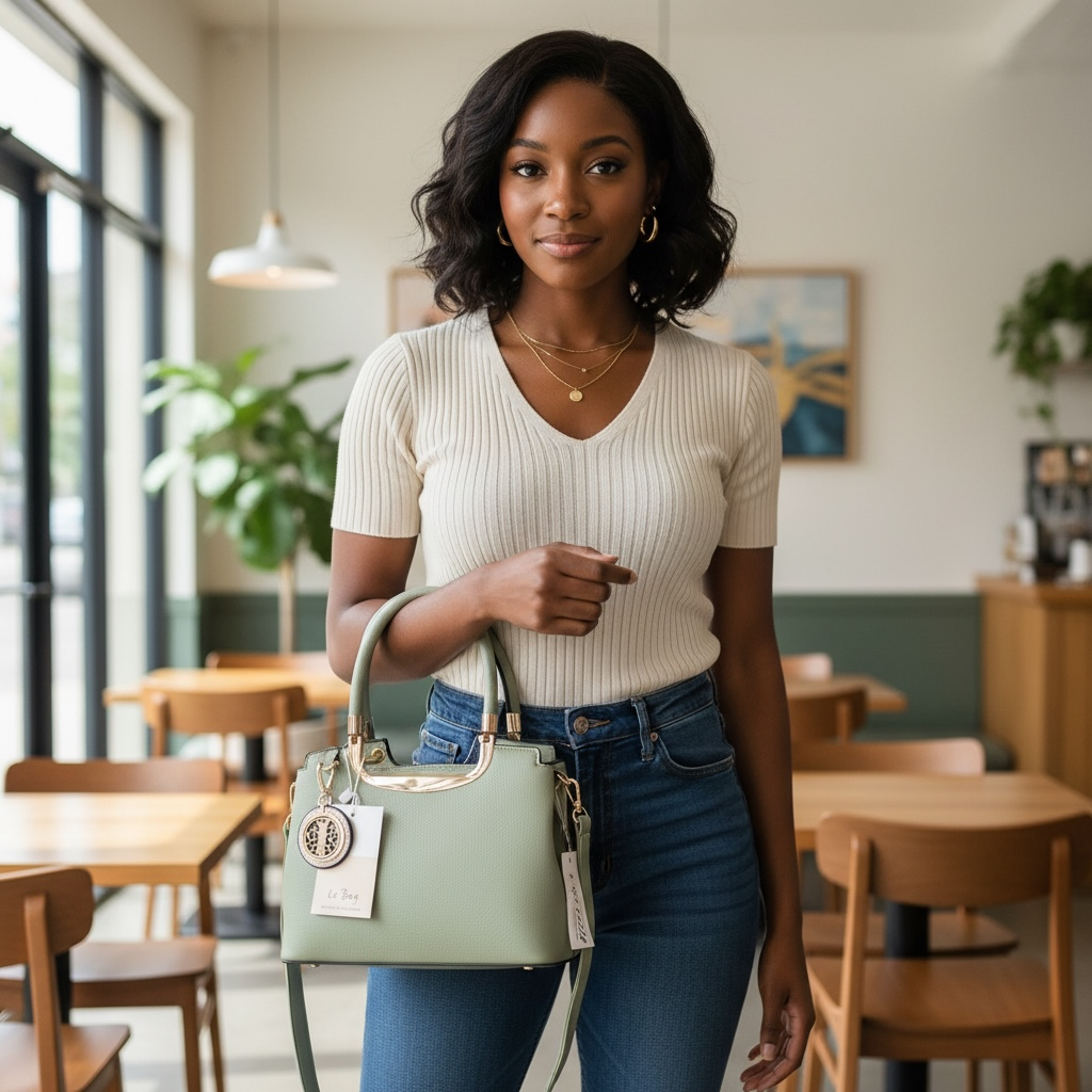 Mint green handbag