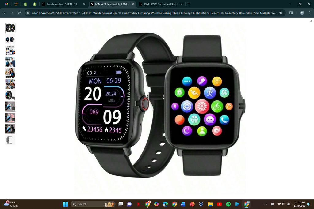 1.83-Inch Multifunctional Sports Smartwatch, Featuring Wireless Calling/Music, Message Notifications, Pedometer, Sedentary Reminders, And Multiple Watch Face Wallpapers. Both Men And Women, Compatible With Android And IOS.