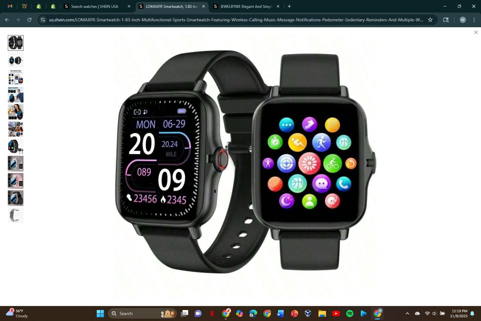 1.83-Inch Multifunctional Sports Smartwatch, Featuring Wireless Calling/Music, Message Notifications, Pedometer, Sedentary Reminders, And Multiple Watch Face Wallpapers. Both Men And Women, Compatible With Android And IOS.