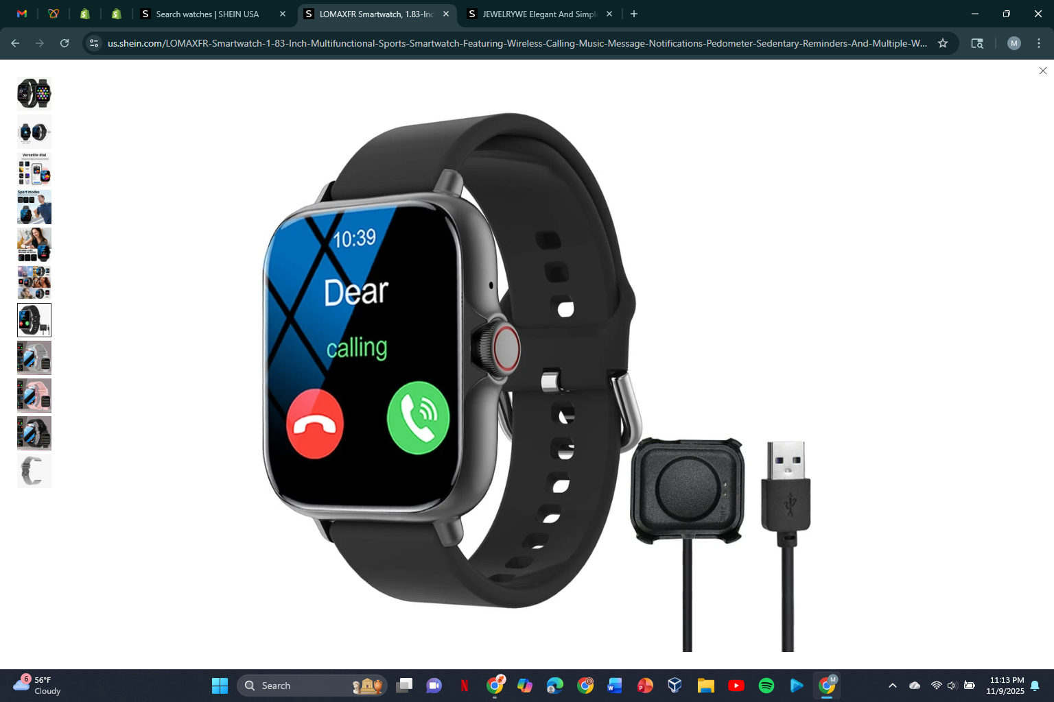 1.83-Inch Multifunctional Sports Smartwatch, Featuring Wireless Calling/Music, Message Notifications, Pedometer, Sedentary Reminders, And Multiple Watch Face Wallpapers. Both Men And Women, Compatible With Android And IOS.